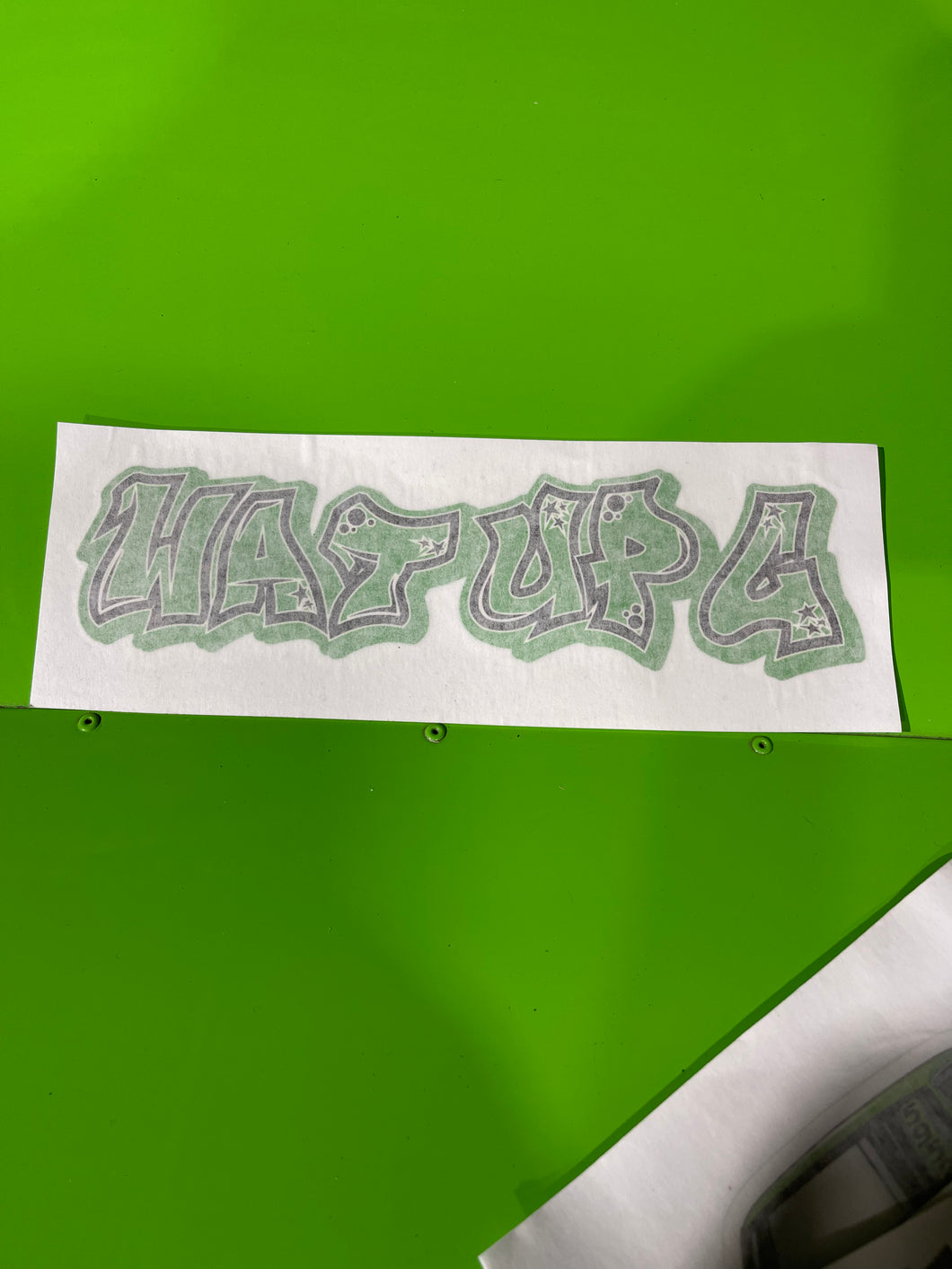 Medium Green wat up g sticker